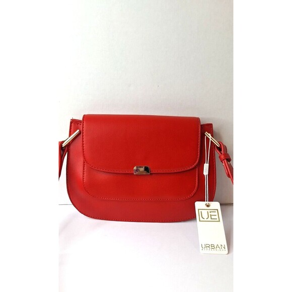 URBAN EXPRESSIONS Vegan Leather Crossbody Handbag Purse Red Adjustable Strap NWT - Picture 3 of 11